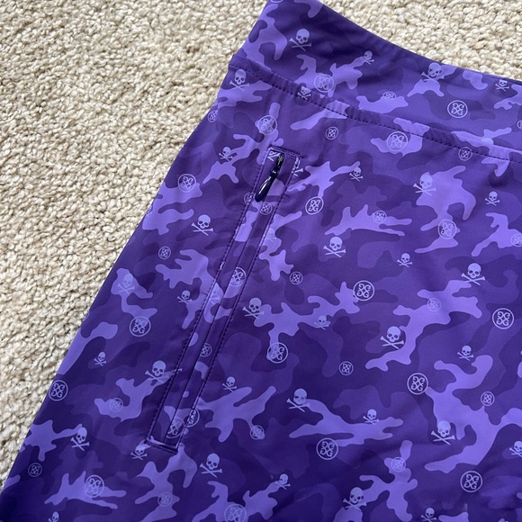 G Fore Womens Sz L Icon Camo Silky Tech Nylon A-Line Skort Midsummer Purple - Picture 3 of 6